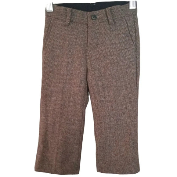Janie & Jack Boys Wool Blend Herringbone Suit Trousers Size 18-24 Mos. - Picture 1 of 8